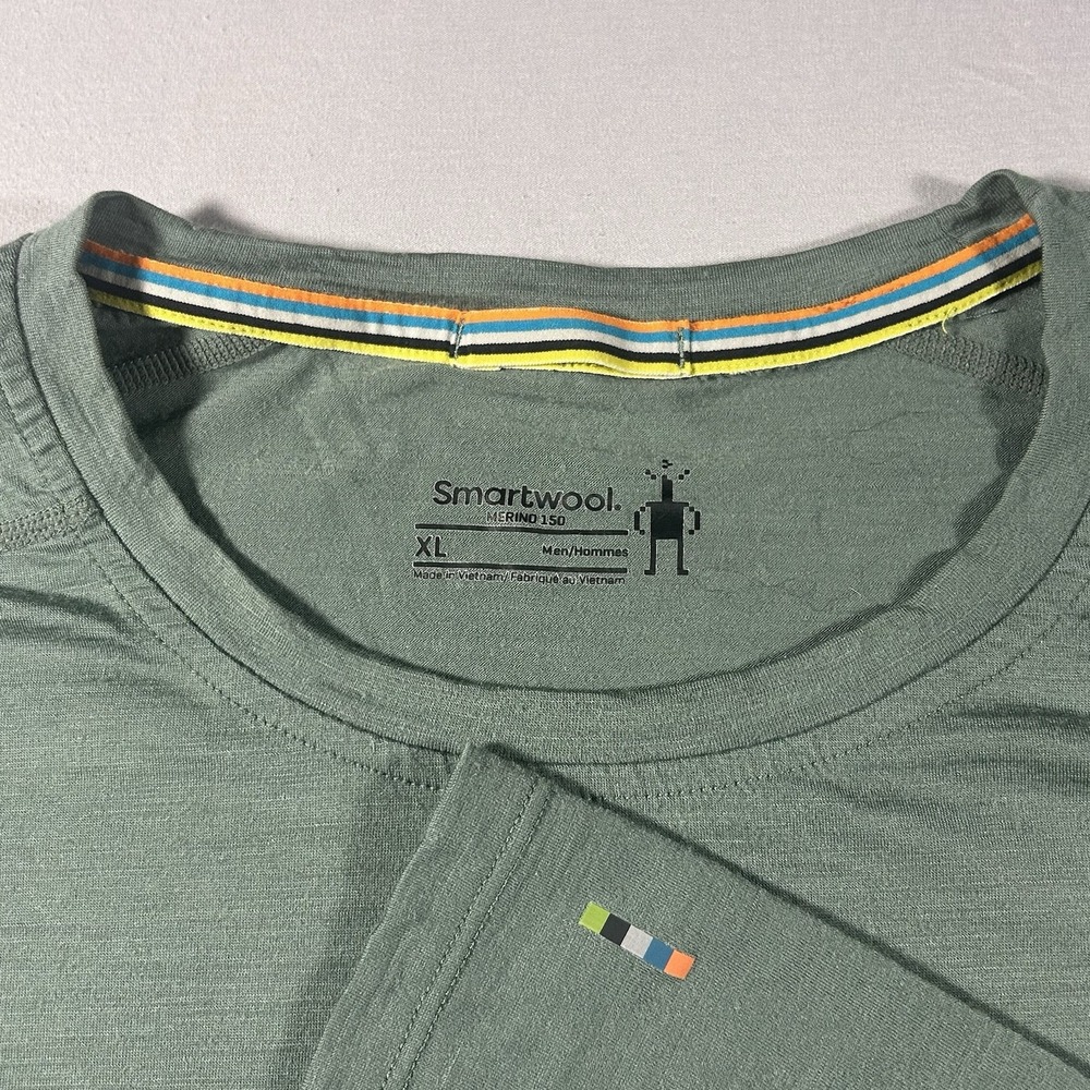 Smartwool Merino 150 Base Layer Shirt Mens XL Sage Green Long Sleeve Pullover